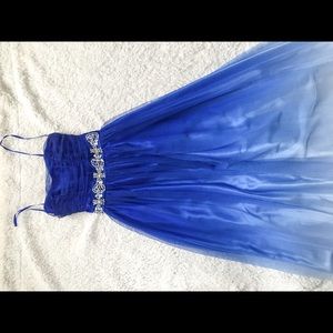 Blue ombré prom dress